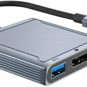 1 till 3 Dockningstation USBC to 1xDP 8K60Hz 1xUSBC 100W PD och 1xUSB-A 5Gbps