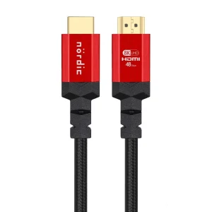 CERTIFIED CABLES 50cm Ultra High Speed HDMI 2.1 8K 60Hz 4K 120Hz 48Gbps Dynamic HDR eARC VRR nylonflätad kabel guldpläterade kontakter