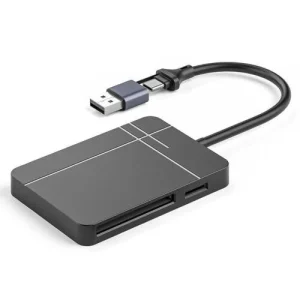 4 i 1 USB-A/C kortläsare SD/MicroSD/CF/TF/MS 5Gbps UHS-II 1TB