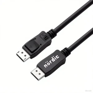 NÖRDIC CERTIFIED CABLES 3m nylonflätad Displayportkabel 1.4 UHD 8K60Hz 4K144Hz HBR3 32,4Gbps 10-bit HDR PVC