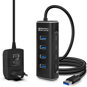Gen2 3.2 USB-A 4ports Powered Hubb 10Gbps 1m kabel individuell switch