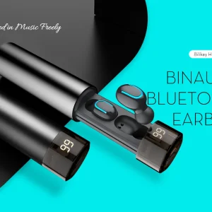 HBQ-Q67 Tws Trådlöst Bluetooth-headset, Mini Dual-Ear Motion Noise Reduction Earbuds, Stereo, med mobil ström, med digital display. 15 x 3CM Svart