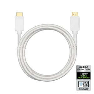 CERTIFIED CABLES 2m Ultra High Speed HDMI2.1  8K 60Hz 4K 120Hz 48Gbps Dynamic HDR eARC Game Mode VRR Dolby ATMOS nylonflätad kabel guldpläterad